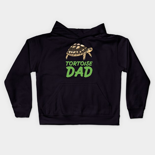 Green Tortoise Dad for Tortoise Lovers Kids Hoodie by Mochi Merch